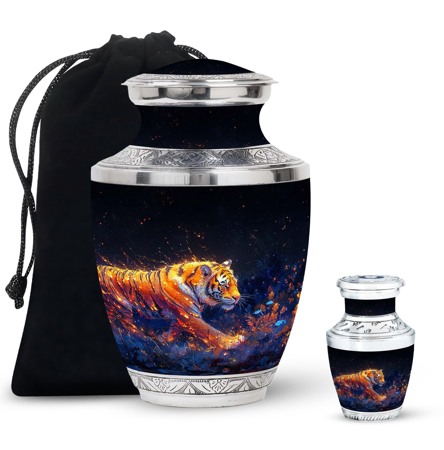 Personalized Tiger Cremation Urn for Mom - 10-inch, 200 cu in - Yatskia