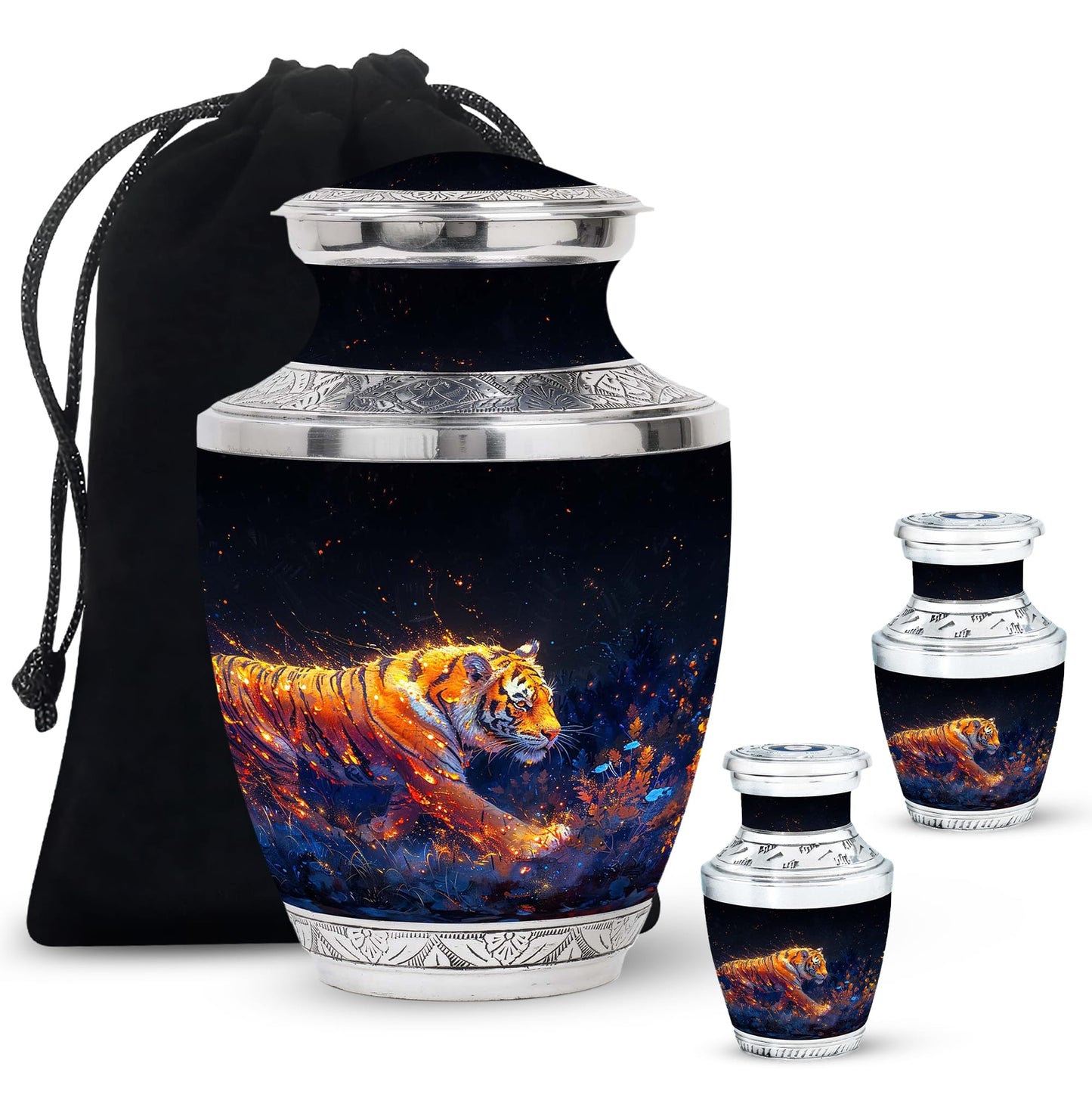 Personalized Tiger Cremation Urn for Mom - 10-inch, 200 cu in - Yatskia