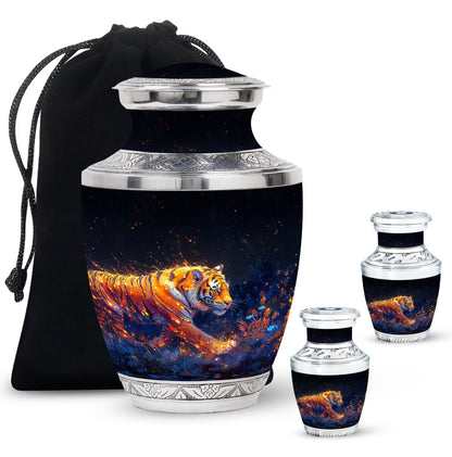 Personalized Tiger Cremation Urn for Mom - 10-inch, 200 cu in - Yatskia