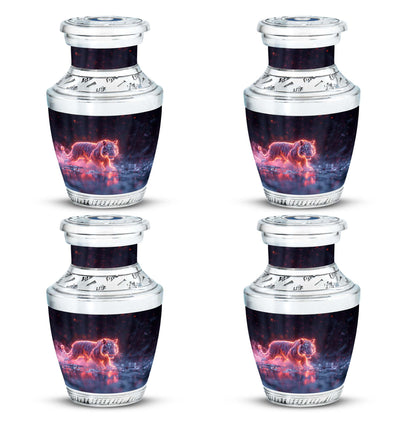 Black Personalized Tiger Cremation Urn for Human Ashes - 10-inch, 200 cu in - Yatskia
