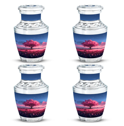 Pink Personalized Tree of Life Cremation Urn for Human Ashes - 10-inch, 200 cu in - Yatskia