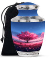 Tree of Life Urn for Human Ashes - Pink Cherry Blossom Design