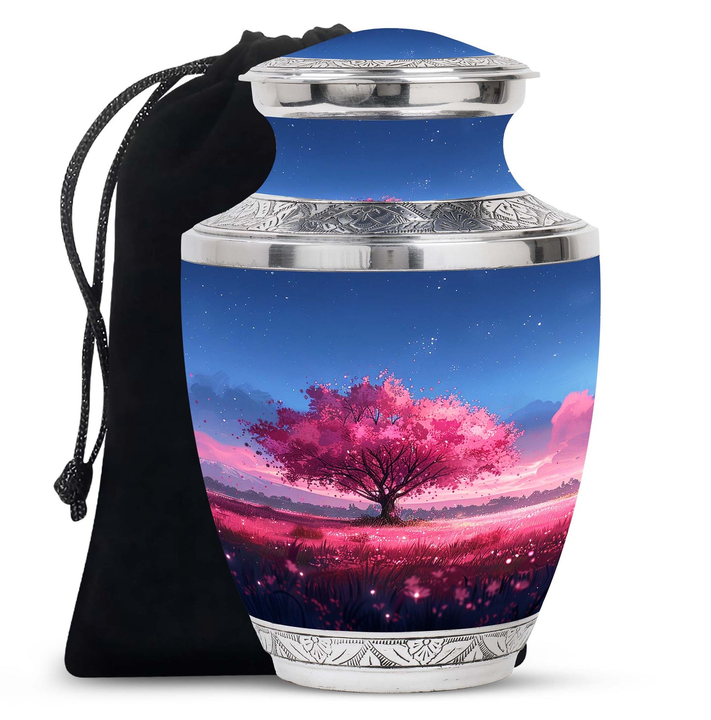 Pink Personalized Tree of Life Cremation Urn for Human Ashes - 10-inch, 200 cu in - Yatskia