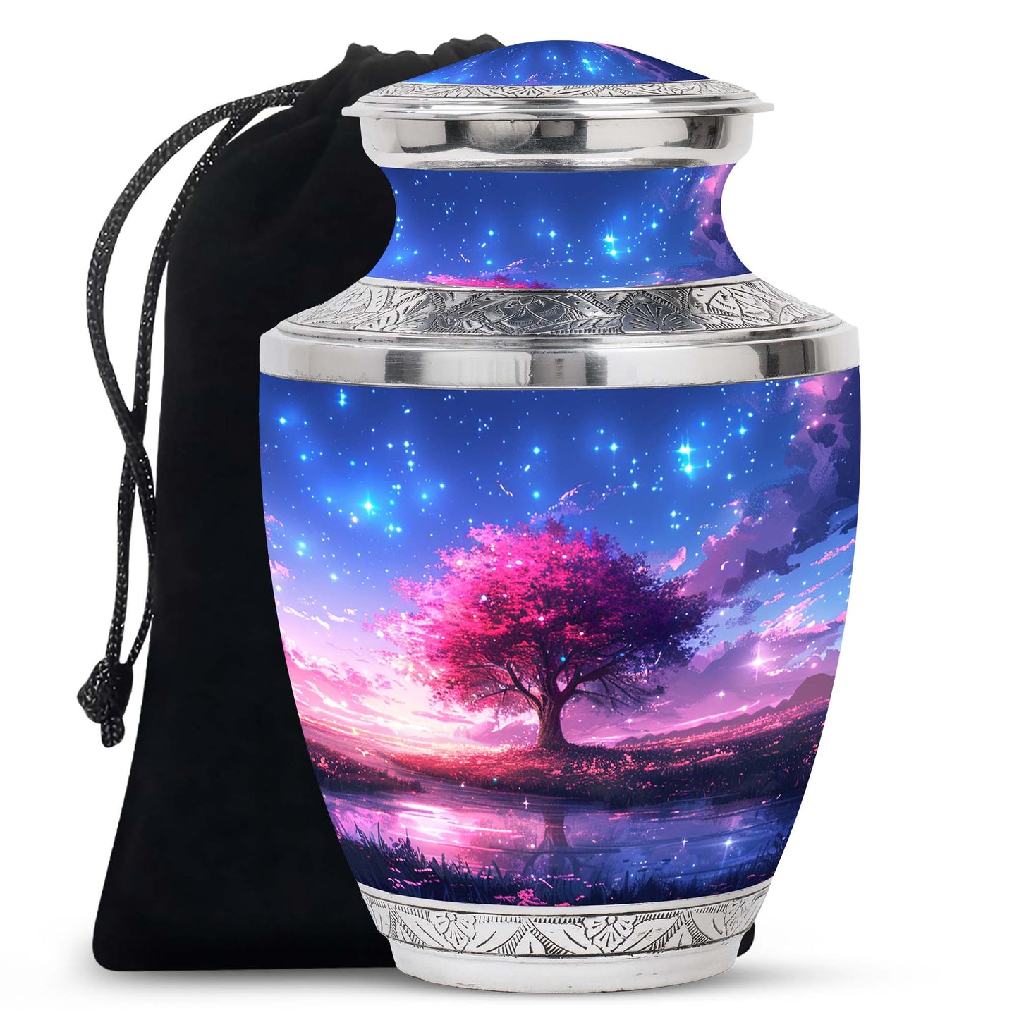 Pink Personalized Pink Cremation Urn for Women - 10-inch, 200 cu in - Yatskia