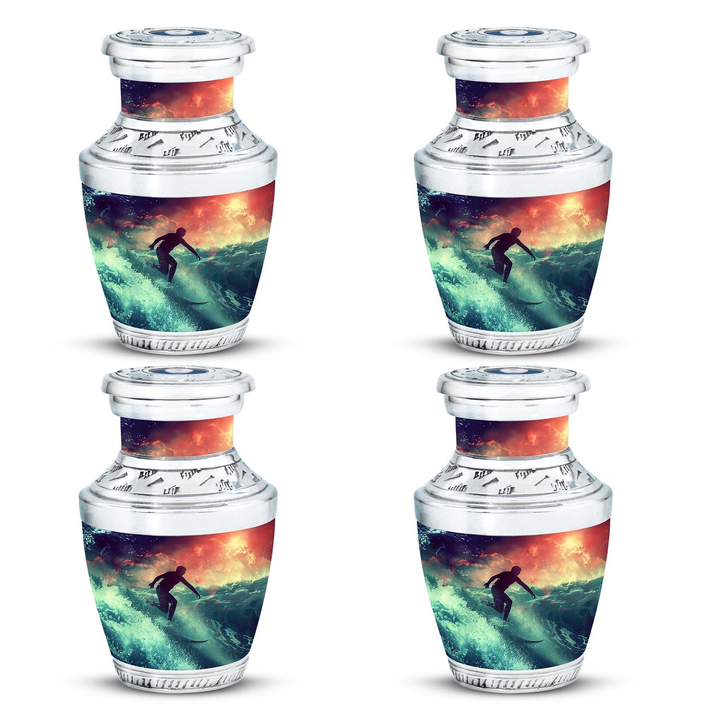 Surfing Man In Ocean - Decorative Unique Urn For Ashes Adult Male