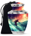 Surfing Man In Ocean - Decorative Unique Urn For Ashes Adult Male