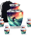 Surfing Man In Ocean - Decorative Unique Urn For Ashes Adult Male