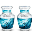 Midnight Surf Odyssey - Large Urn Memorial, Funeral Cremation Urn