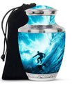 Midnight Surf Odyssey - Large Urn Memorial, Funeral Cremation Urn