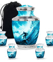 Midnight Surf Odyssey - Large Urn Memorial, Funeral Cremation Urn