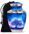 Tree of Life Burial Urn – Beautiful Artistic Blue Urn For Funeral Ashes
