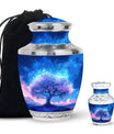 Tree of Life Burial Urn – Beautiful Artistic Blue Urn For Funeral Ashes