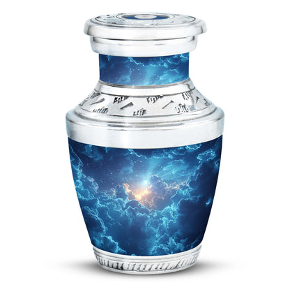 Blue Personalized Blue Cremation Urn for Human Ashes - 10-inch, 200 cu in - Yatskia