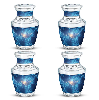 Blue Personalized Blue Cremation Urn for Human Ashes - 10-inch, 200 cu in - Yatskia
