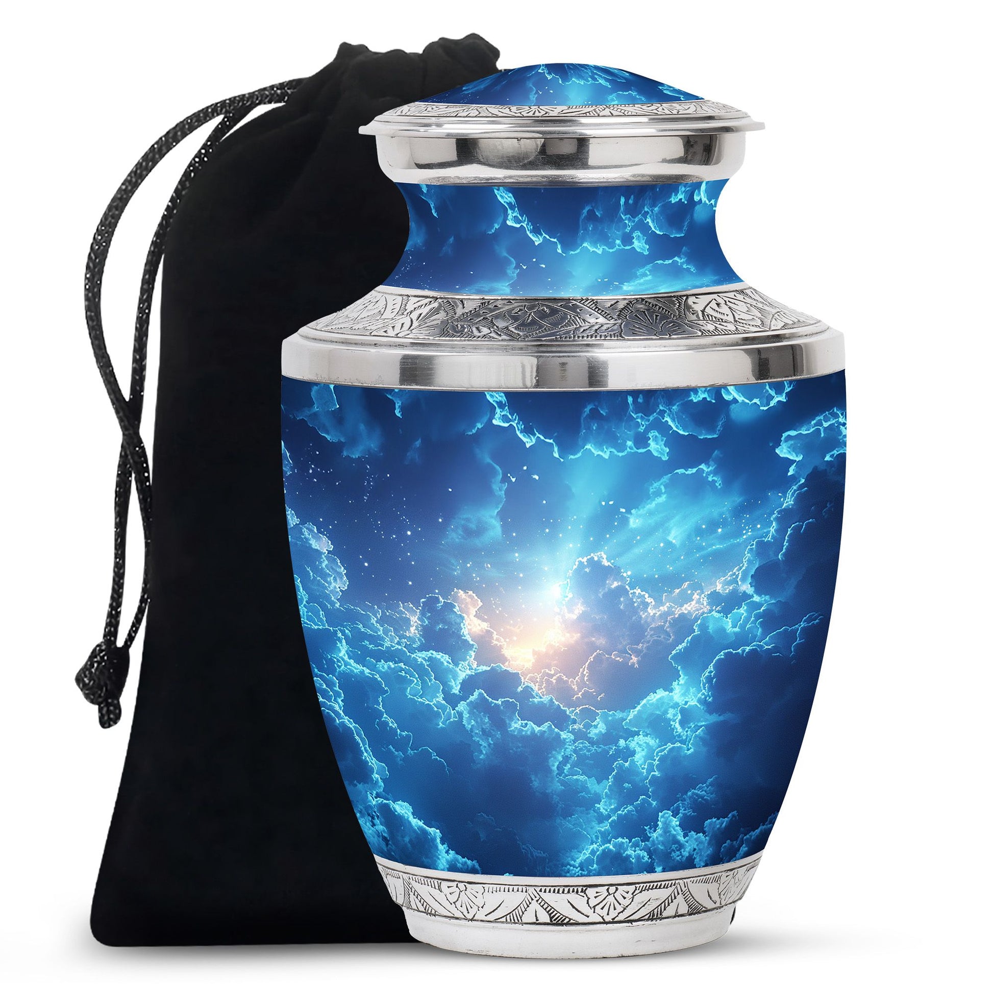 Beautiful Blue Sky and Sun Urn - Unique Urns For Human Ashes