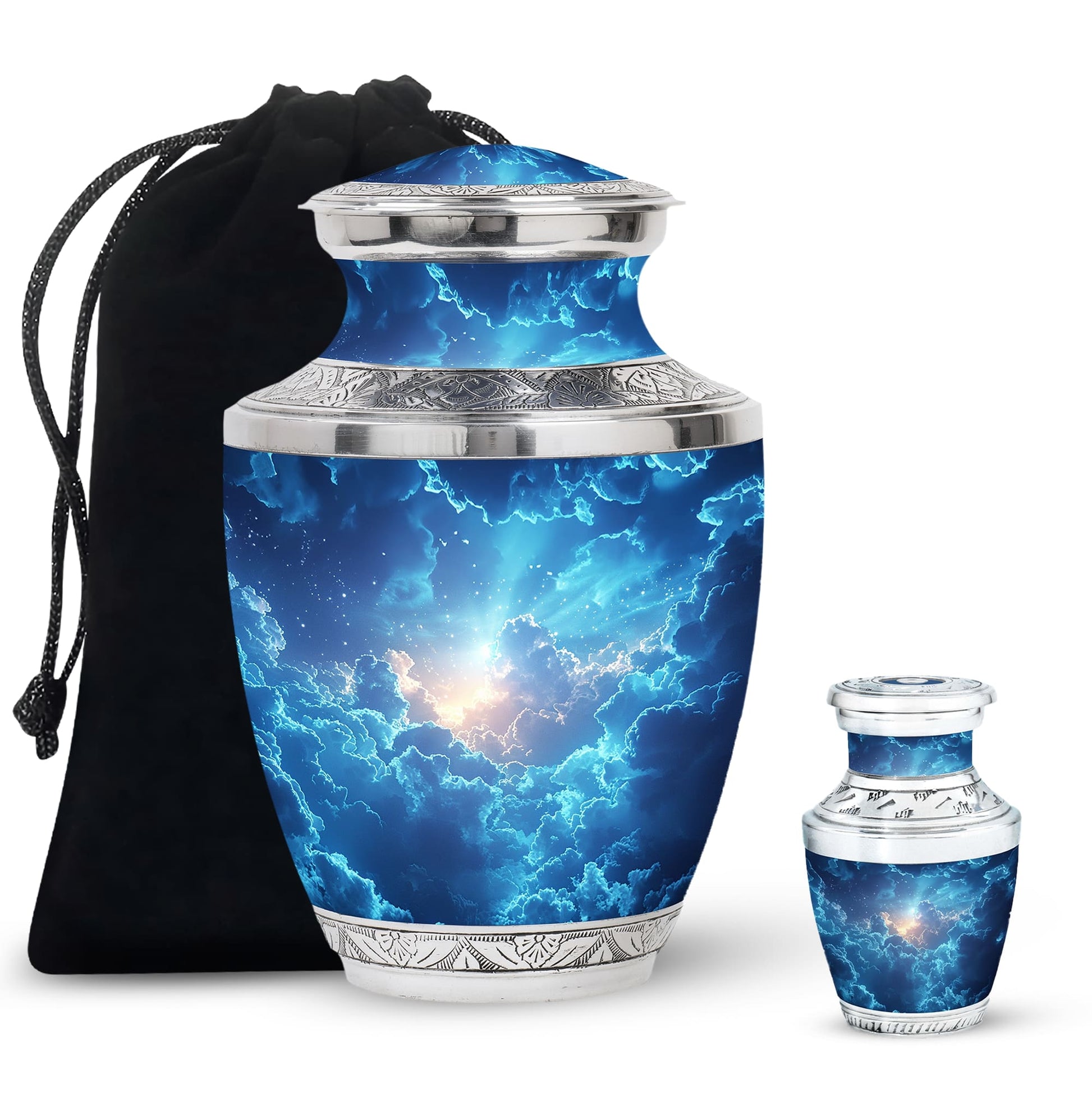 Beautiful Blue Sky and Sun Urn - Unique Urns For Human Ashes