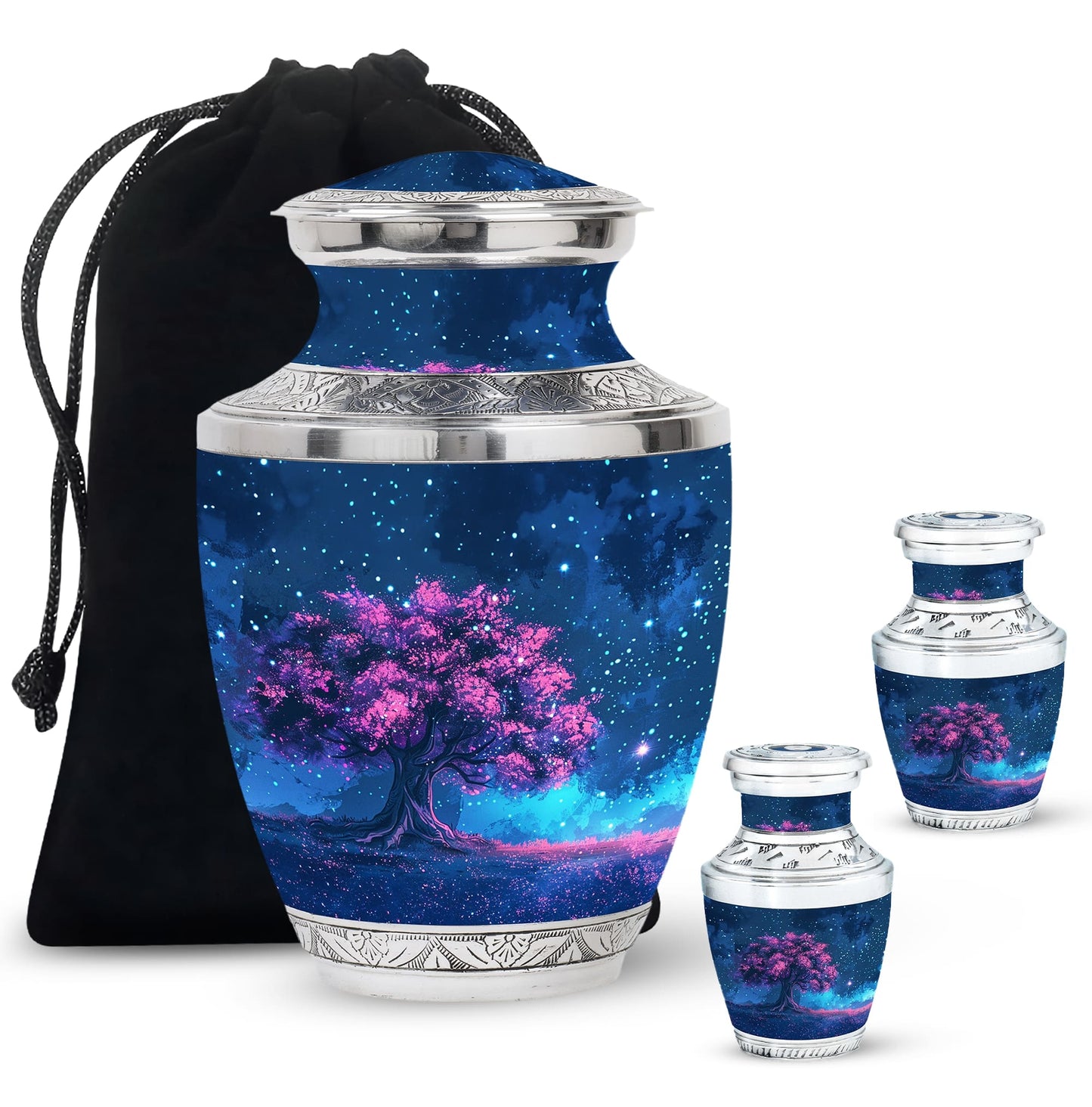 Pink Personalized Star Cremation Urn for Women - 10-inch, 200 cu in - Yatskia
