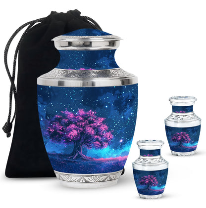 Pink Personalized Star Cremation Urn for Women - 10-inch, 200 cu in - Yatskia