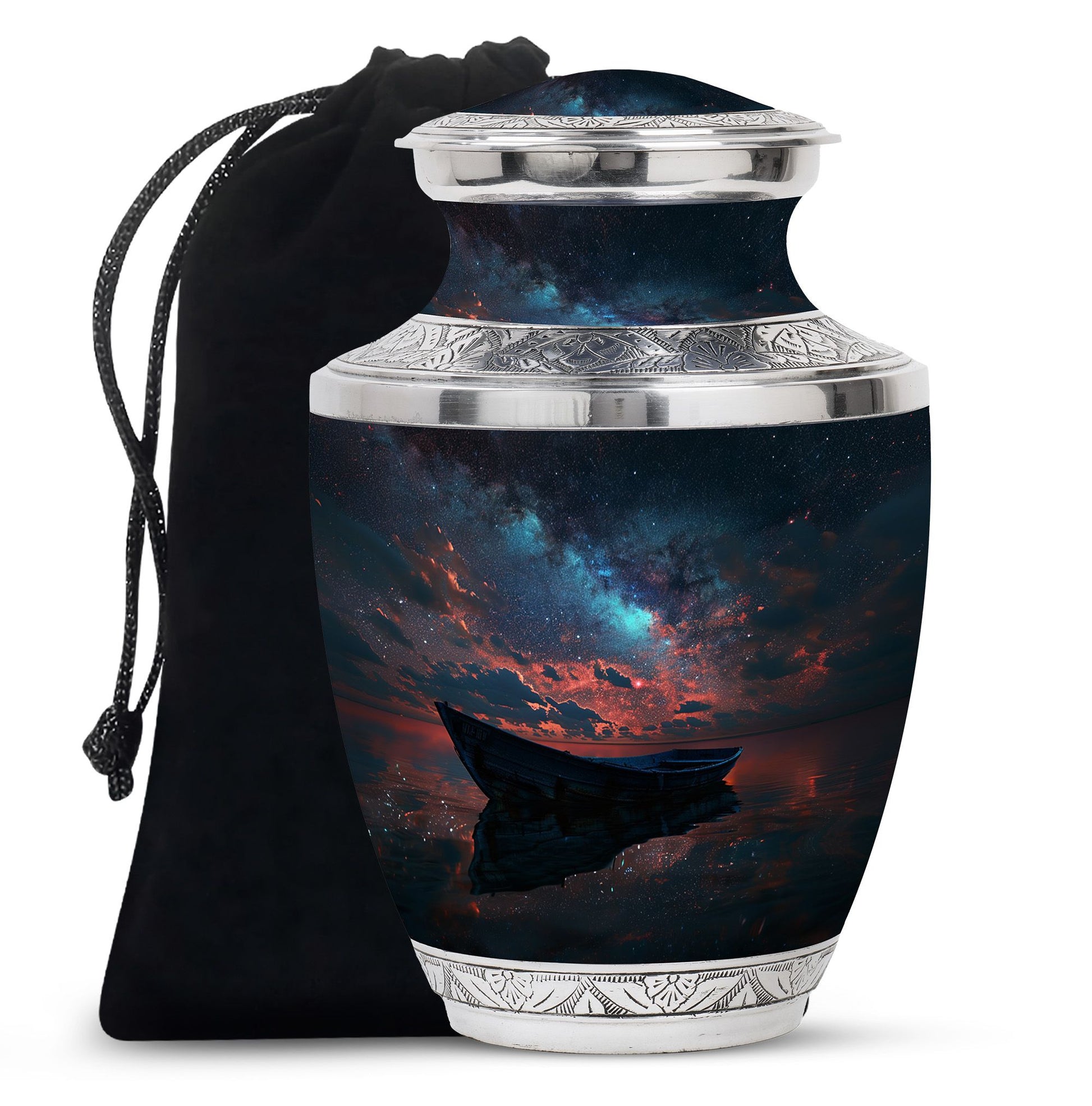 Boat Night Sky Urn – Celestial Vessel Design for Memorial Keepsakes