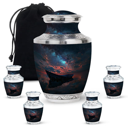 Personalized Boat Memorial Urn for Human Ashes - 10-inch, 200 cu in - Yatskia