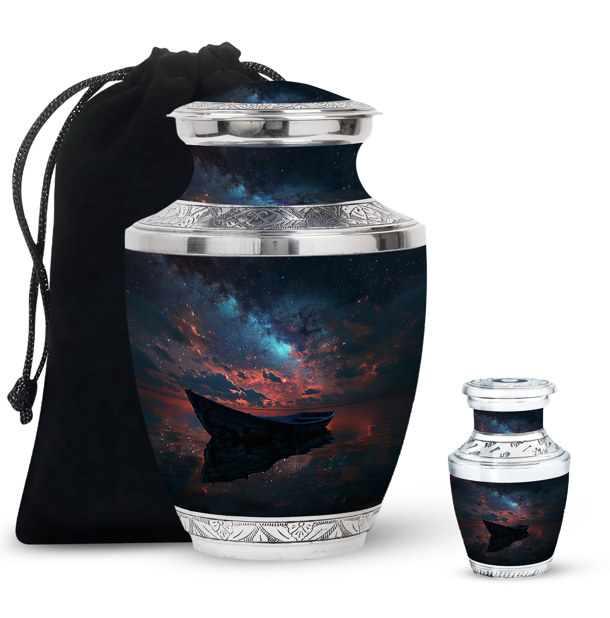 Boat Night Sky Urn – Celestial Vessel Design for Memorial Keepsakes