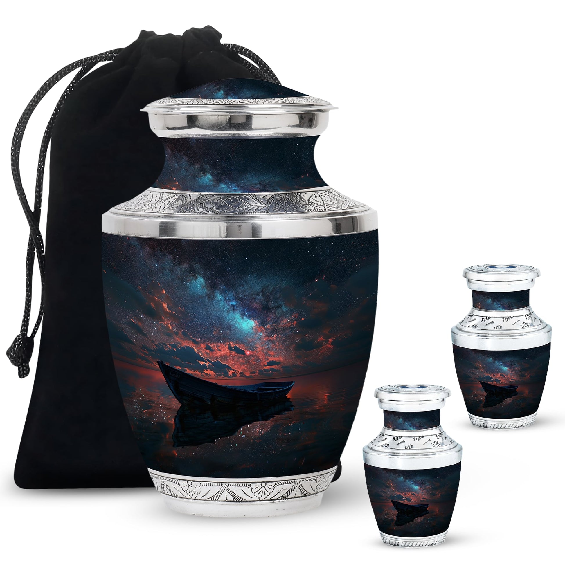 Boat Night Sky Urn – Celestial Vessel Design for Memorial Keepsakes