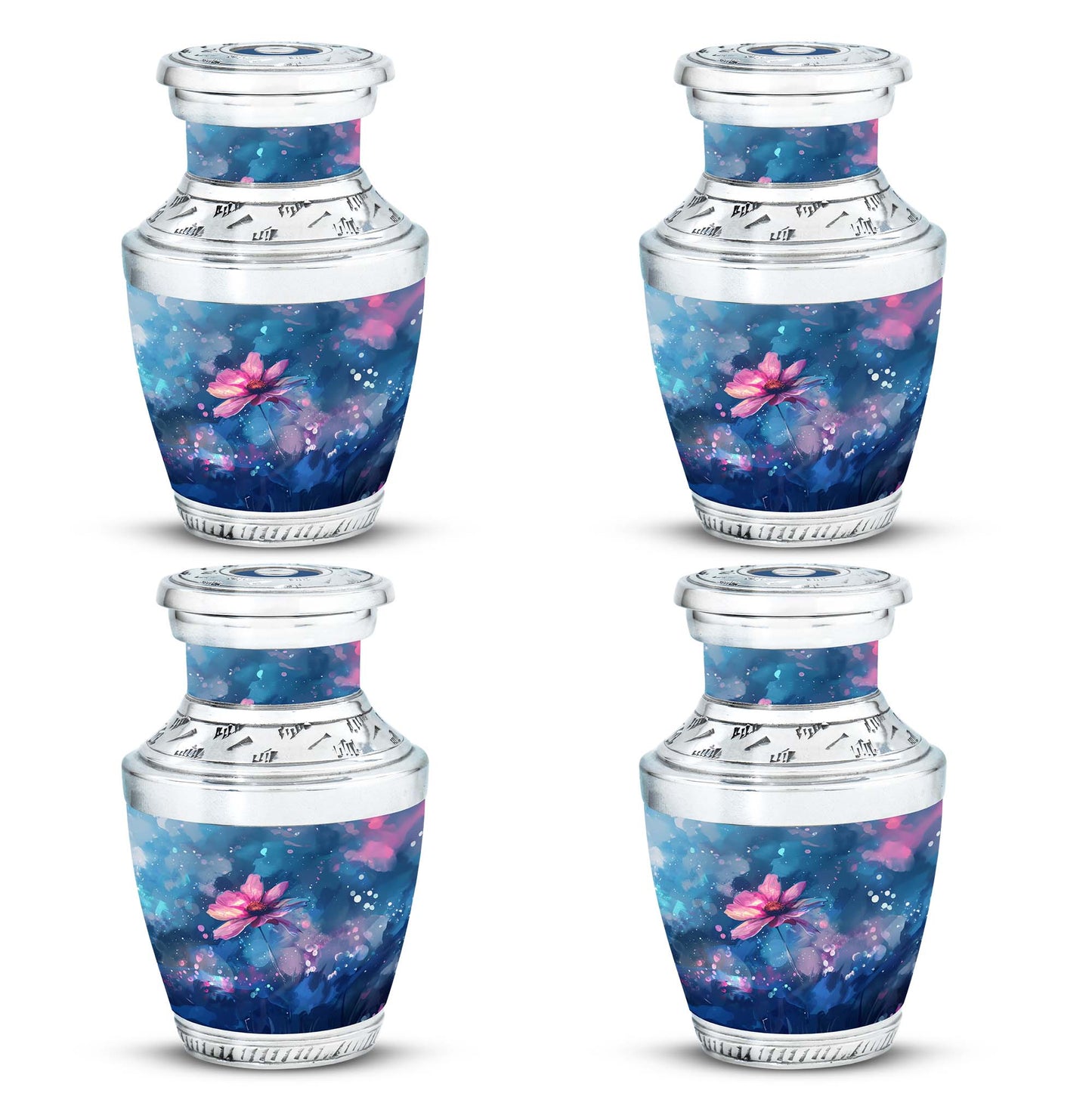 Pink Personalized Flower Cremation Urn for Women - 10-inch, 200 cu in - Yatskia