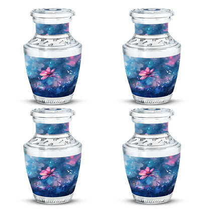 Pink Personalized Flower Cremation Urn for Women - 10-inch, 200 cu in - Yatskia