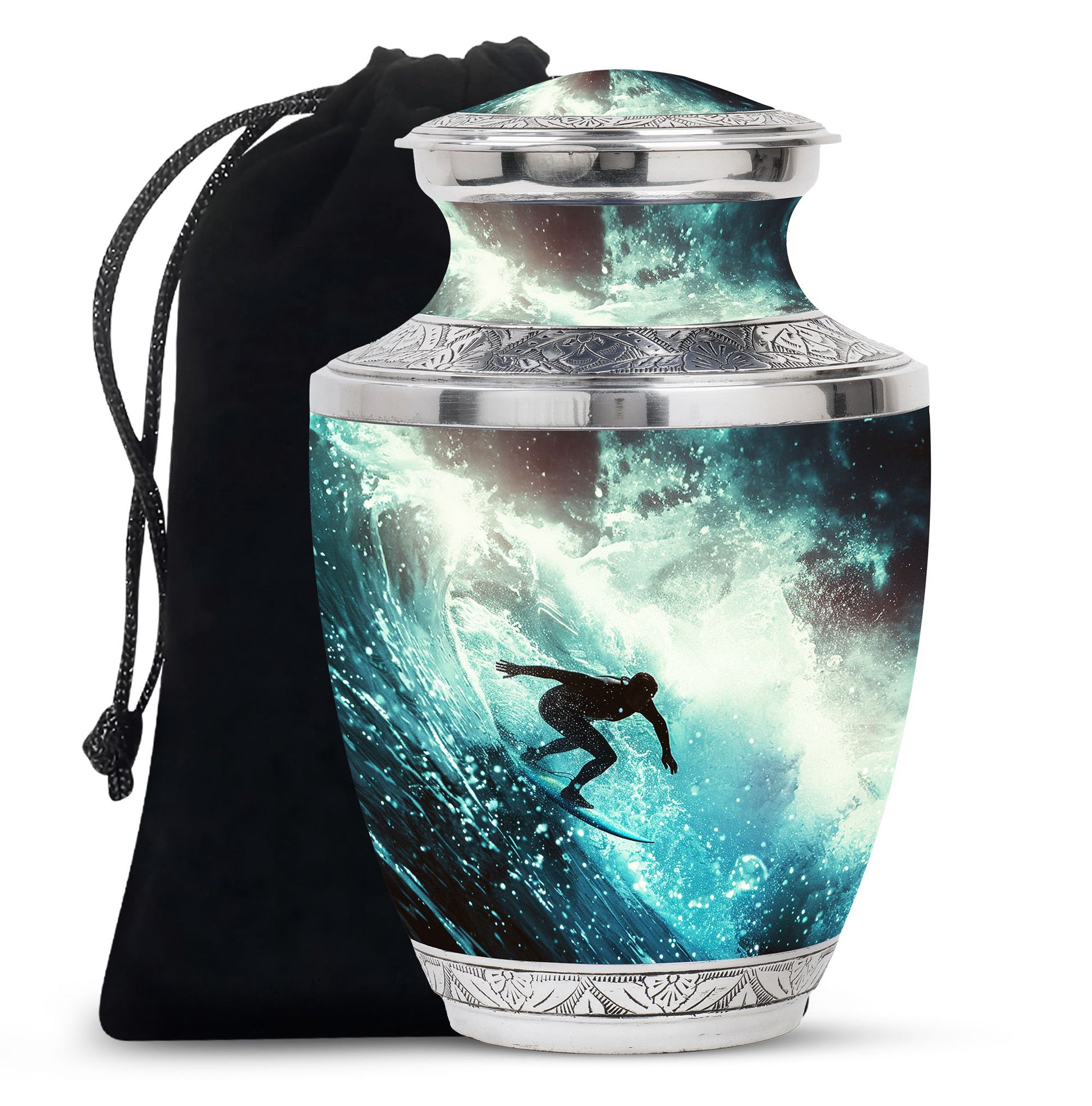 Surfer-Ocean Themed Cremation Urn - Urns For Ashes Large