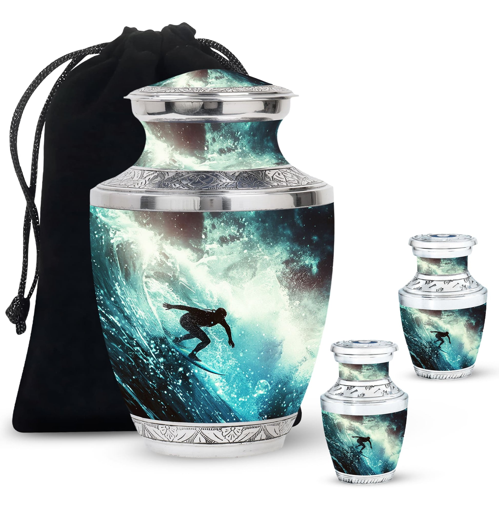 Surfer-Ocean Themed Cremation Urn - Urns For Ashes Large