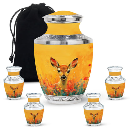 Personalized Deer Cremation Urn for Mom - 10-inch, 200 cu in - Yatskia