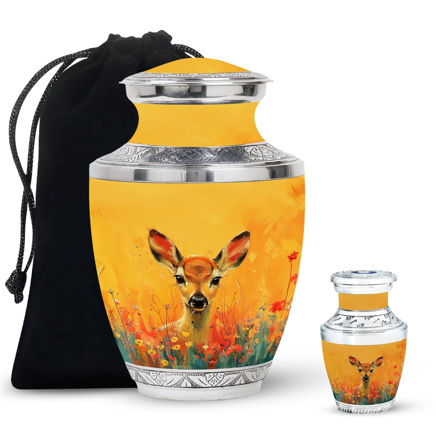Personalized Deer Cremation Urn for Mom - 10-inch, 200 cu in - Yatskia
