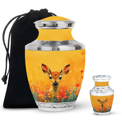 Personalized Deer Cremation Urn for Mom - 10-inch, 200 cu in - Yatskia