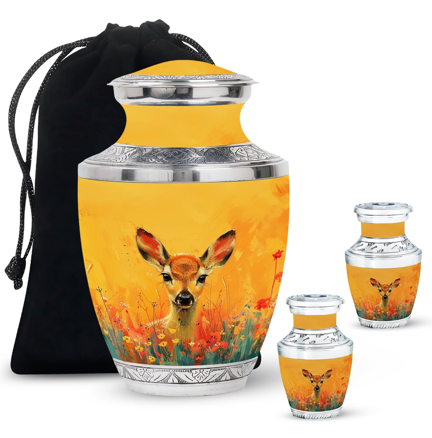 Personalized Deer Cremation Urn for Mom - 10-inch, 200 cu in - Yatskia