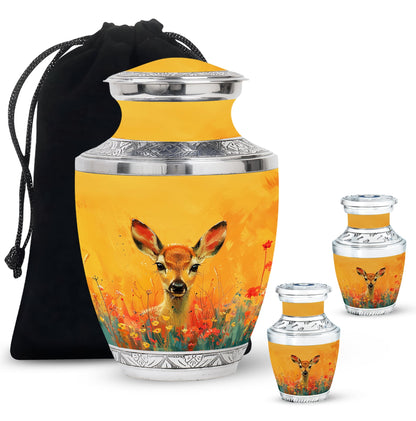 Personalized Deer Cremation Urn for Mom - 10-inch, 200 cu in - Yatskia