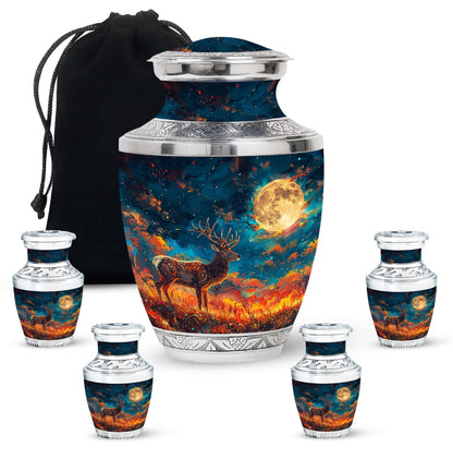 Personalized Deer Cremation Urn for Adults - 10-inch, 200 cu in - Yatskia