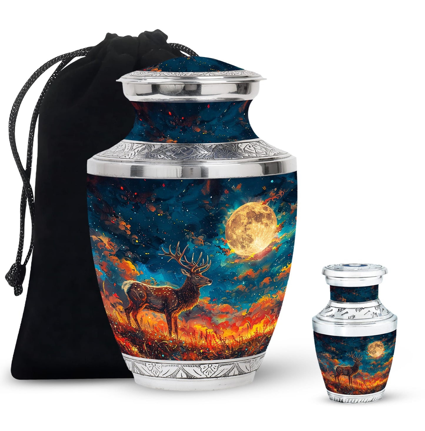 Personalized Deer Cremation Urn for Adults - 10-inch, 200 cu in - Yatskia