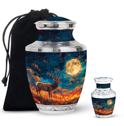 Personalized Deer Cremation Urn for Adults - 10-inch, 200 cu in - Yatskia