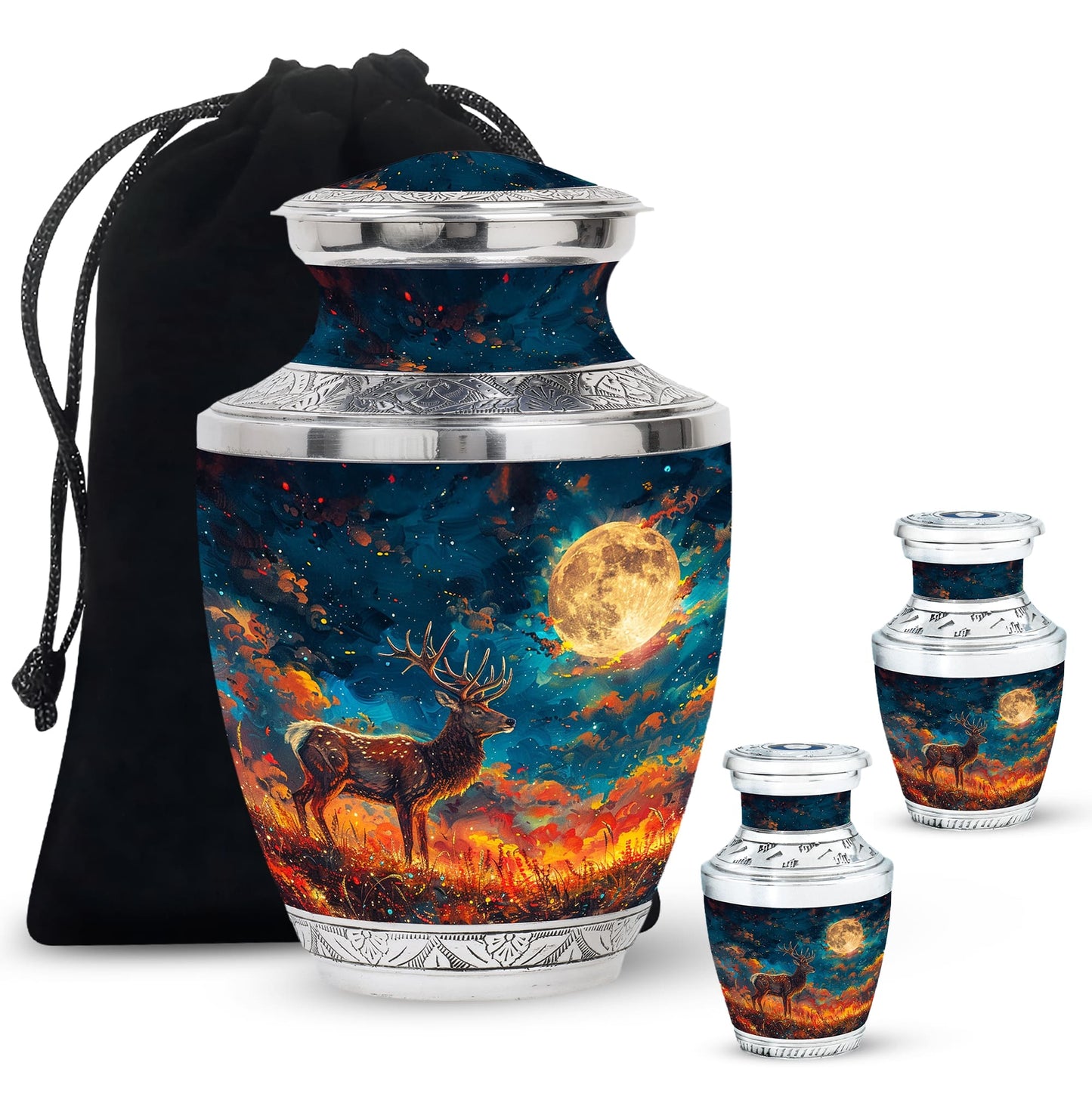 Personalized Deer Cremation Urn for Adults - 10-inch, 200 cu in - Yatskia
