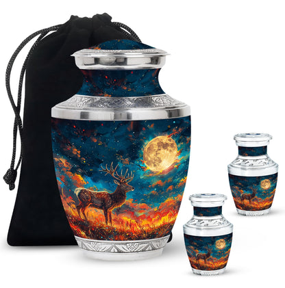 Personalized Deer Cremation Urn for Adults - 10-inch, 200 cu in - Yatskia