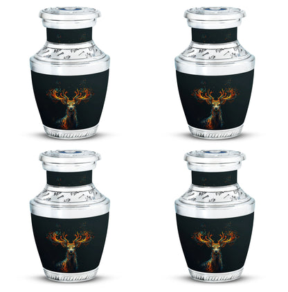 Black Personalized Deer Keepsake Urn for Human Ashes - 10-inch, 200 cu in - Yatskia