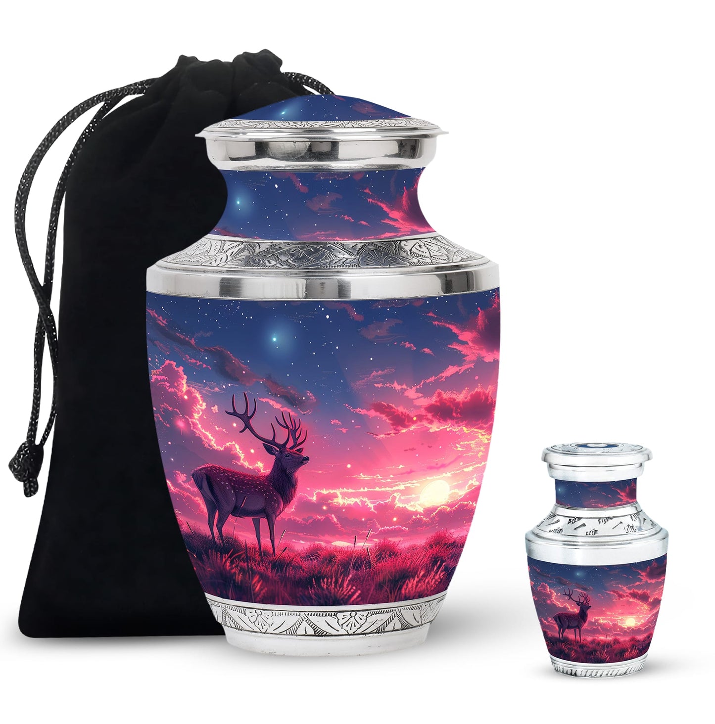 Personalized Deer Cremation Urn for Women - 10-inch, 200 cu in - Yatskia