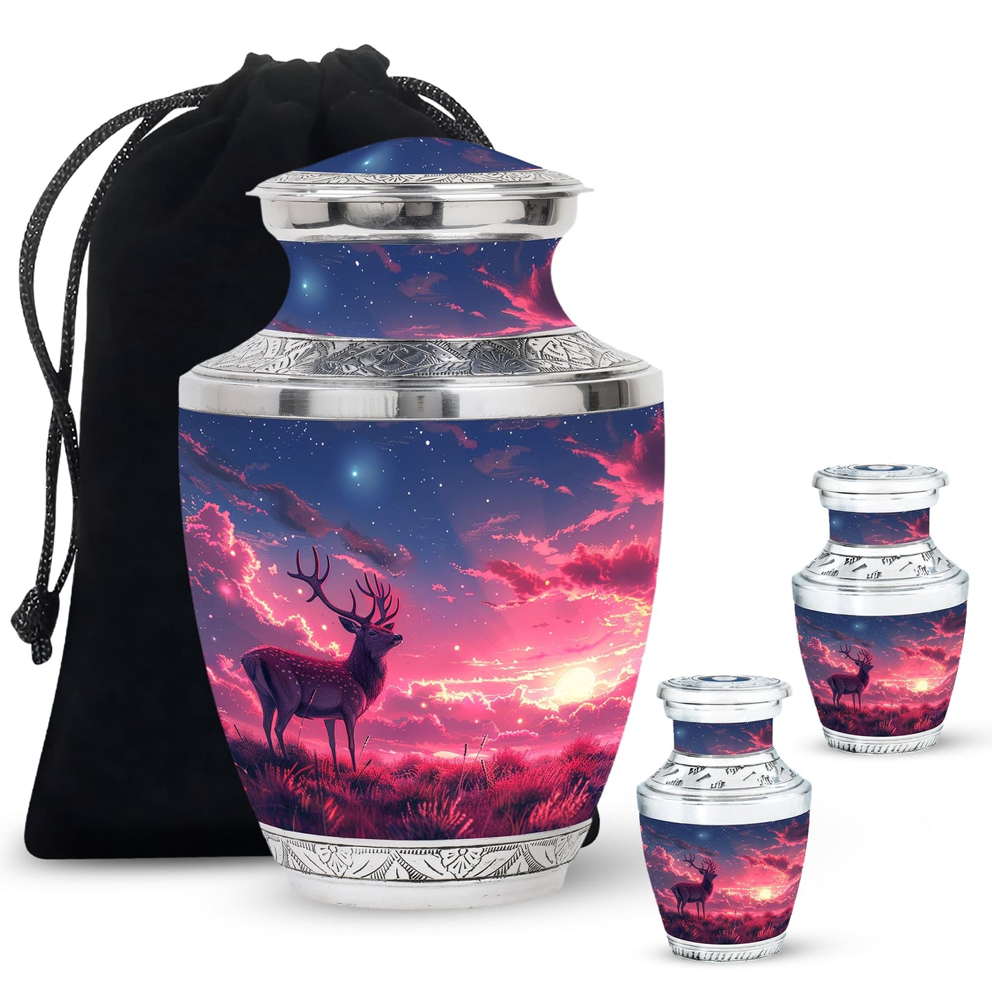 Personalized Deer Cremation Urn for Women - 10-inch, 200 cu in - Yatskia
