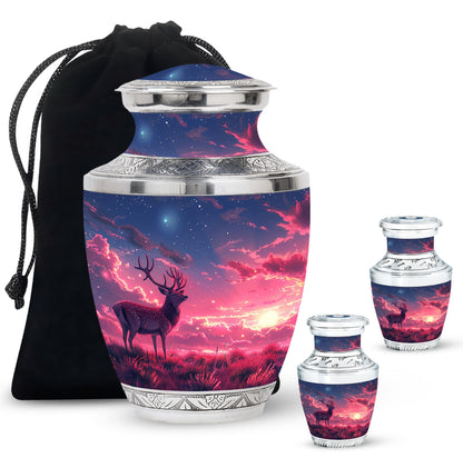 Personalized Deer Cremation Urn for Women - 10-inch, 200 cu in - Yatskia