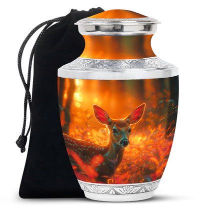 Personalized Deer Cremation Urn for Human Ashes - 10-inch, 200 cu in - Yatskia