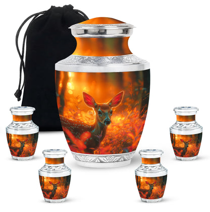 Personalized Deer Cremation Urn for Human Ashes - 10-inch, 200 cu in - Yatskia