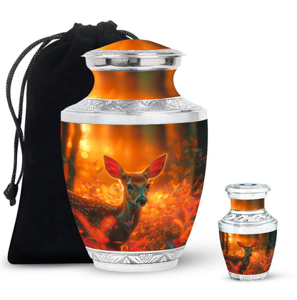Personalized Deer Cremation Urn for Human Ashes - 10-inch, 200 cu in - Yatskia