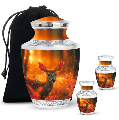 Personalized Deer Cremation Urn for Human Ashes - 10-inch, 200 cu in - Yatskia