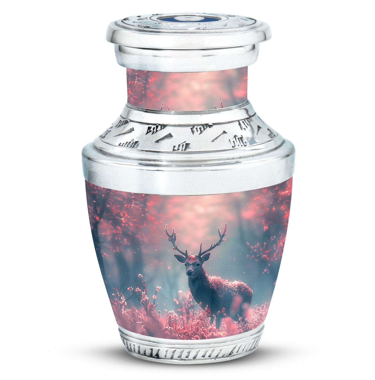 Pink Personalized Deer Cremation Urn for Human Ashes - 10-inch, 200 cu in - Yatskia