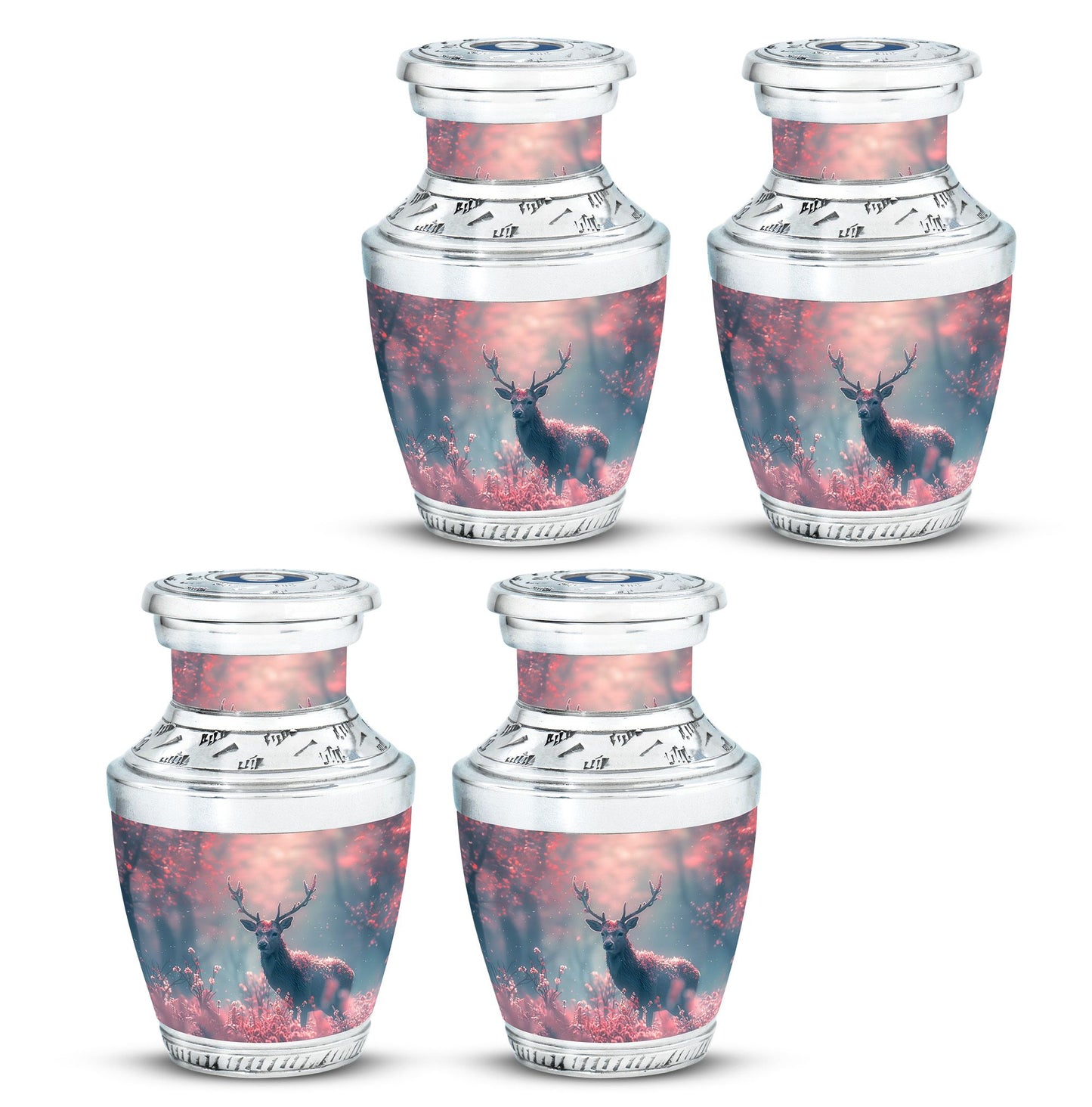 Pink Personalized Deer Cremation Urn for Human Ashes - 10-inch, 200 cu in - Yatskia